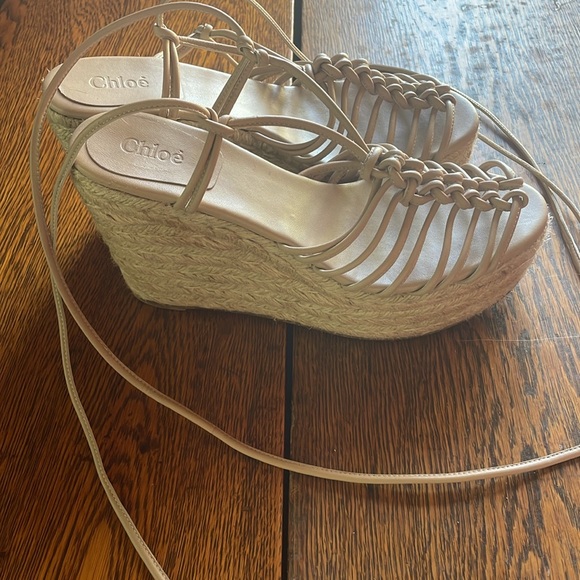 Chloe’ Wedge Sandals Size 38 - Picture 2 of 8